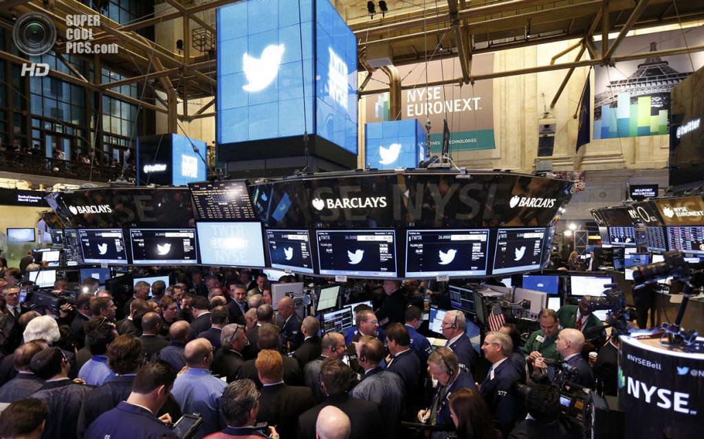 Trading begins on the Twitter Inc. IPO on the floor of the New York Stock Exchange, in New York