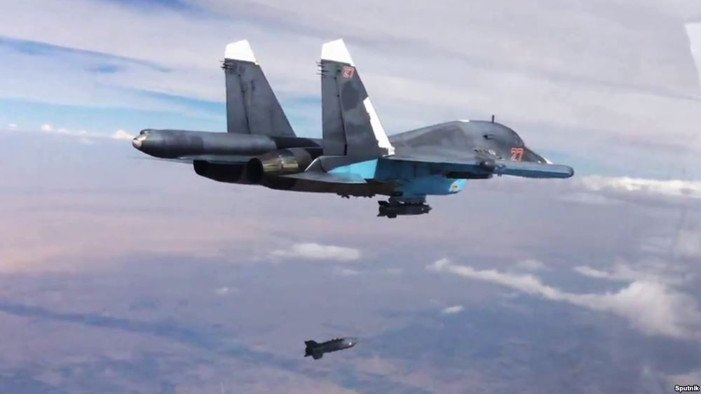 Самолет российских ВВС на боевом задании в Сирии. Декабрь 2015 года