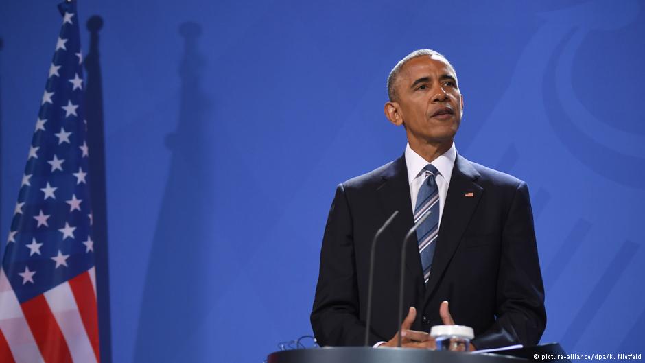 Барак Обама во время пресс-конференции в Берлине 17 ноября